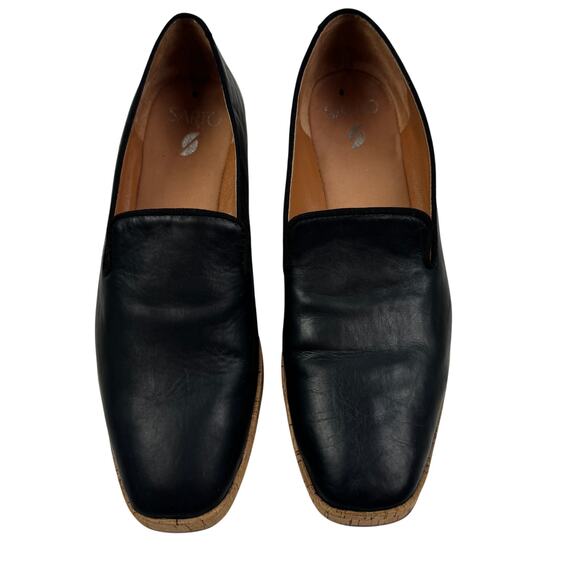 Sarto Clarissa Buttery Soft Black Leather Comfort Slip On Loafers Women's 10 - Picture 2 of 9